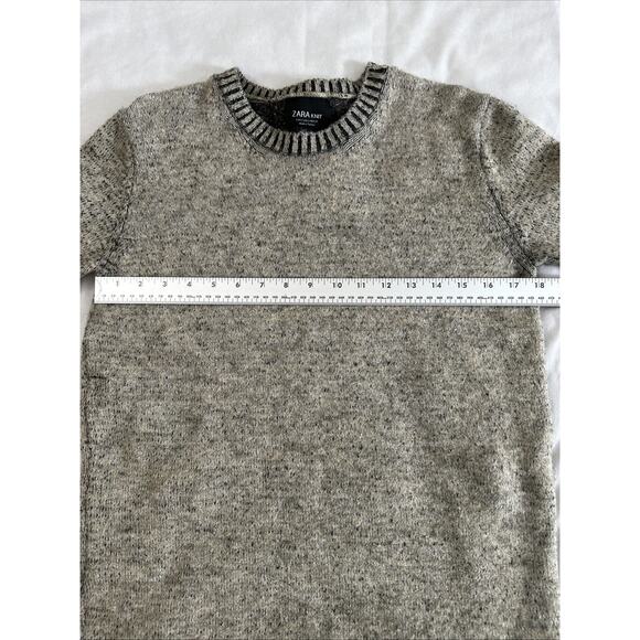 Zara Knit Oatmeal Crew Neck Sweater Dress Tunic Sz Small - Picture 8 of 12